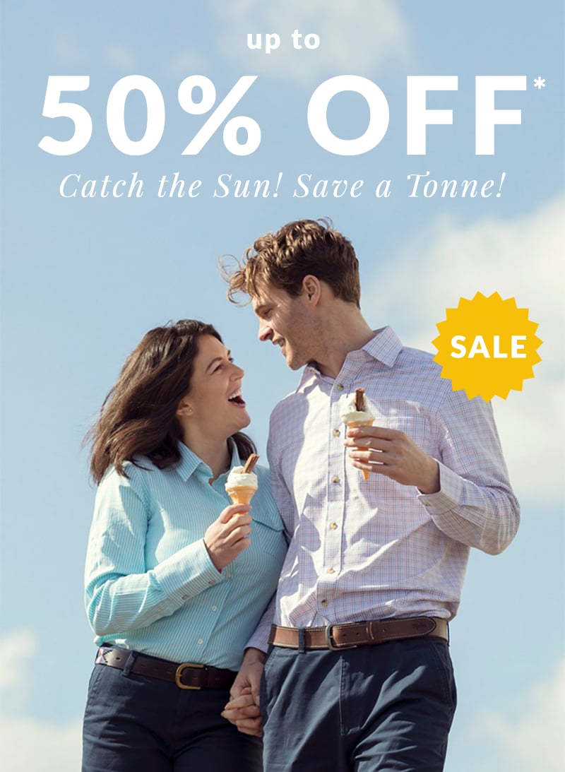 Summer Sale Mobile Image - up to 50% off* Catch the Sun1 Save a Tonne!